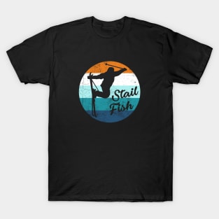 Stail Fish Grab | 70's Vintage Ski Bum Silhouette T-Shirt